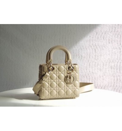 Dior lady small size 20x16.5cm lampskin leather