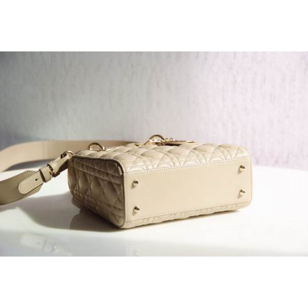 Dior lady small size 20x16.5cm lampskin leather Bags