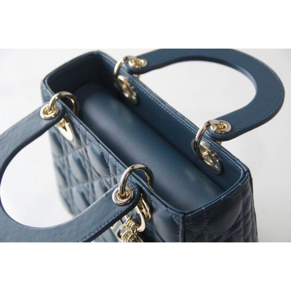 Dior lady small size 20x16.5cm lampskin leather Bags