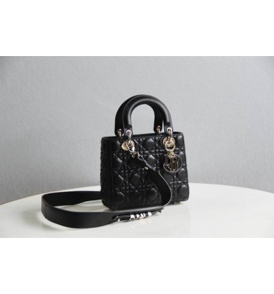 Dior lady small size 20x16.5cm lampskin leather