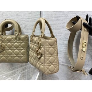 Dior lady small size 20x16.5cm lampskin leather Bags
