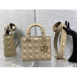 Dior lady small size 20x16.5cm lampskin leather Bags