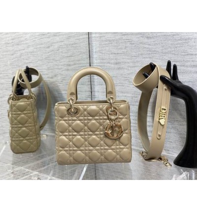 Dior lady small size 20x16.5cm lampskin leather