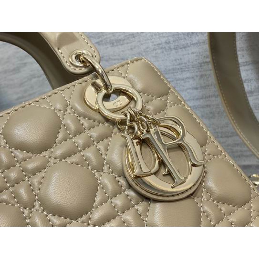 Dior lady small size 20x16.5cm lampskin leather Bags