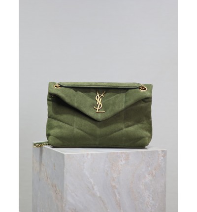 Ysl loulou puffer small size 29x18cm suede