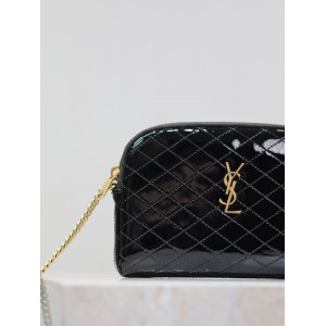 Ysl Gaby zipped pouch in quilted patent leather 19 x 11 x 3 cm Bags