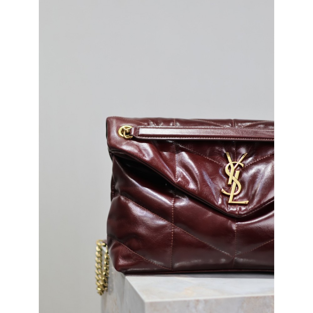 Ysl loulou puffer pattent leather medium size 35x23cm Bags