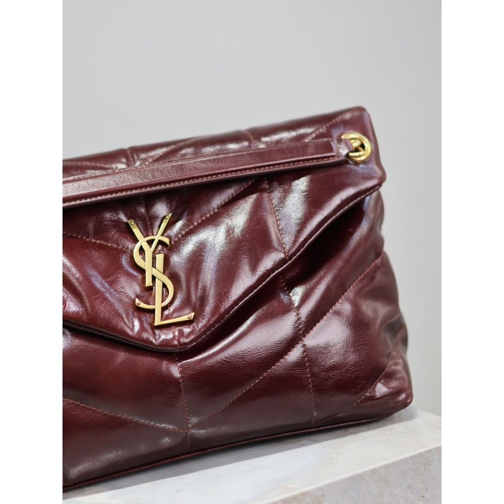 Ysl loulou puffer pattent leather medium size 35x23cm Bags