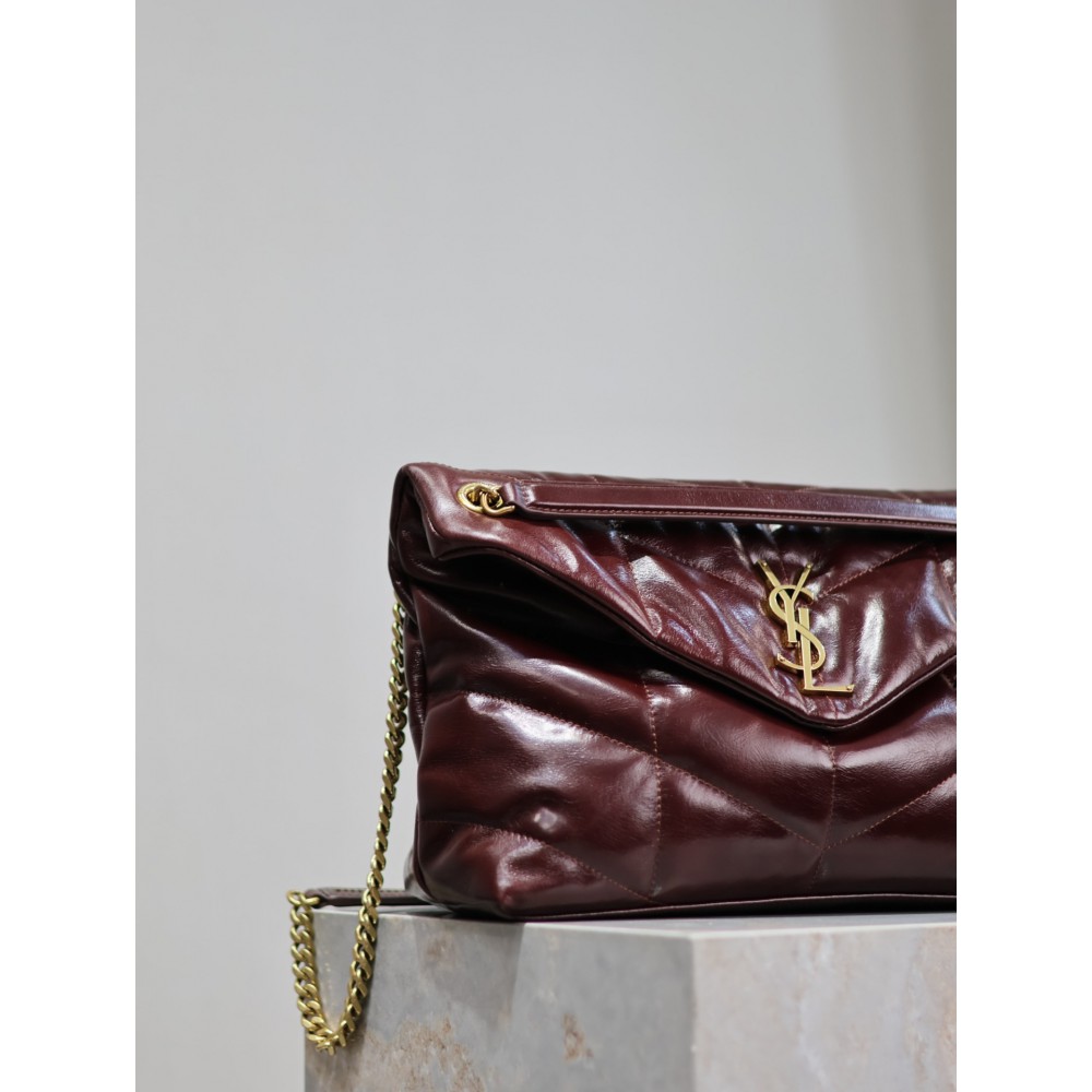 Ysl loulou puffer pattent leather medium size 35x23cm Bags