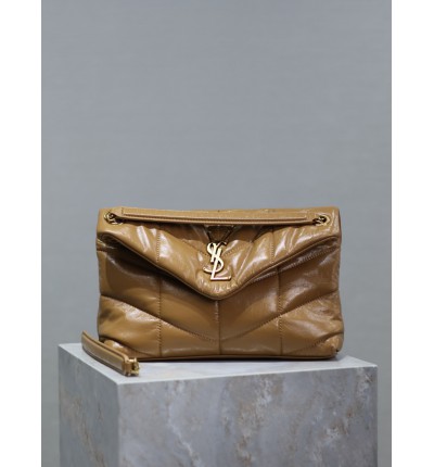 Ysl loulou puffer small size 29x18cm pattent leather