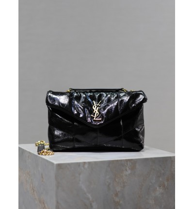 Ysl loulou puffer mini size 23x17cm pattent leather