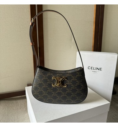 Celine MEDIUM TILLY BAG in Triomphe canvas and calfskin 22 x 13.5 x 4 CM
