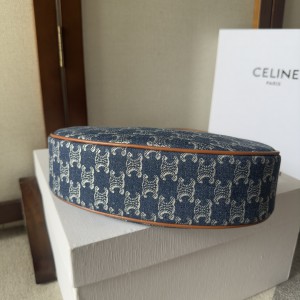 Celine Ava Bag in DENIM WITH TRIOMPHE ALL-OVER and calfskin 24.5 x 17 x 9 CM Bags