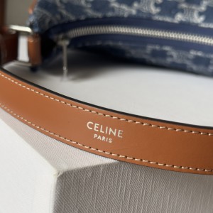 Celine Ava Bag in DENIM WITH TRIOMPHE ALL-OVER and calfskin 24.5 x 17 x 9 CM Bags