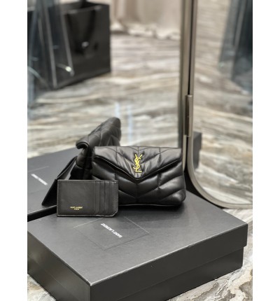 Ysl PUFFER small pouch in leather 19 X 9,5 X 2,5 CM