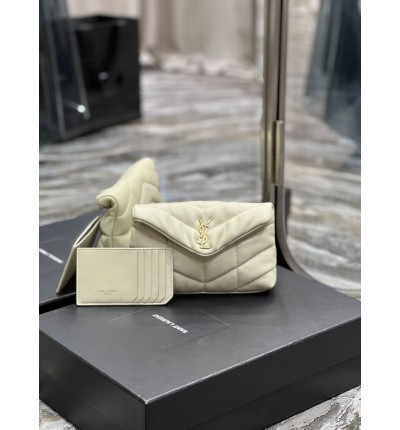 Ysl PUFFER small pouch in leather 19 X 9,5 X 2,5 CM