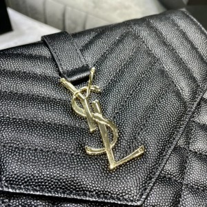 Ysl Envelope matelassé leather clutch 21x16cm 