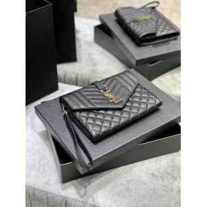 Ysl Envelope matelassé leather clutch 21x16cm 