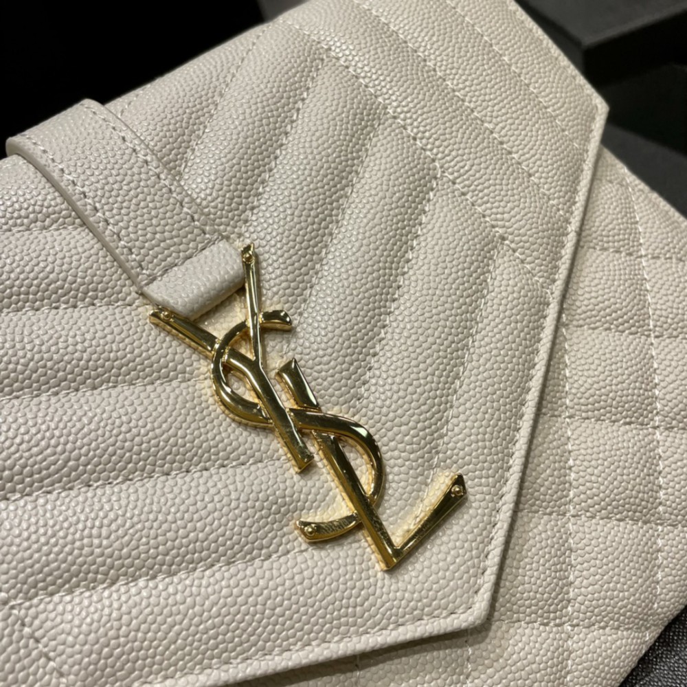 Ysl Envelope matelassé leather clutch 21x16cm 