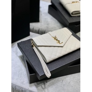 Ysl Envelope matelassé leather clutch 21x16cm 