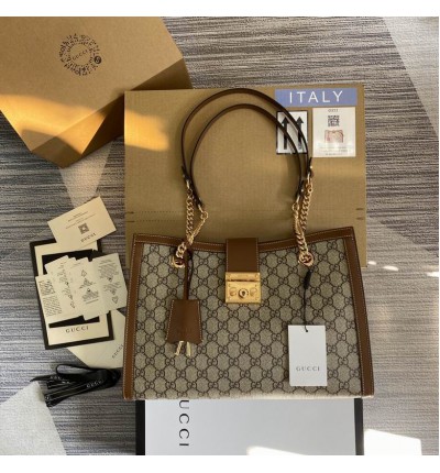 GG Supreme Padlock Medium Shoulder Bag 479197 35x23x14cm