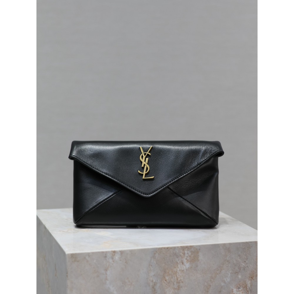 Ysl CASSANDRE small envelope pouch in lambskin 21.4×14×4cm Bags