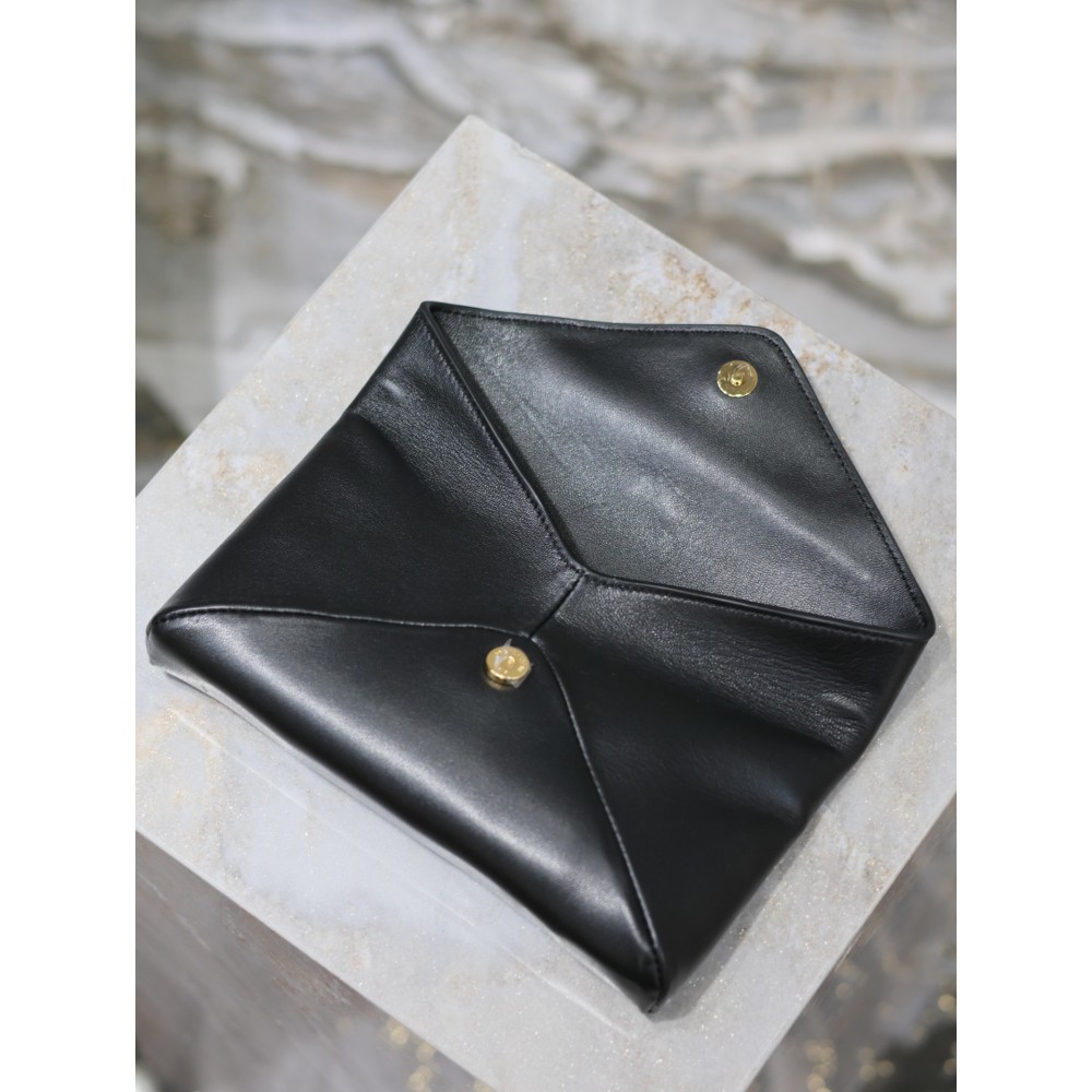 Ysl CASSANDRE small envelope pouch in lambskin 21.4×14×4cm Bags