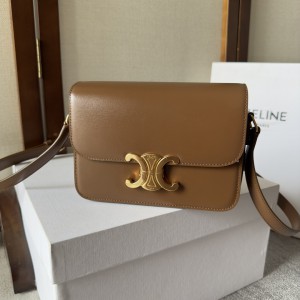 Celine triomphe bag in shiny calfskin leather 18.5x14x5cm Bags