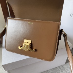 Celine triomphe bag in shiny calfskin leather 18.5x14x5cm Bags