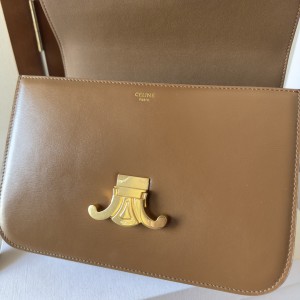 Celine triomphe bag in shiny calfskin leather 22.5x16.5x7.5cm Bags