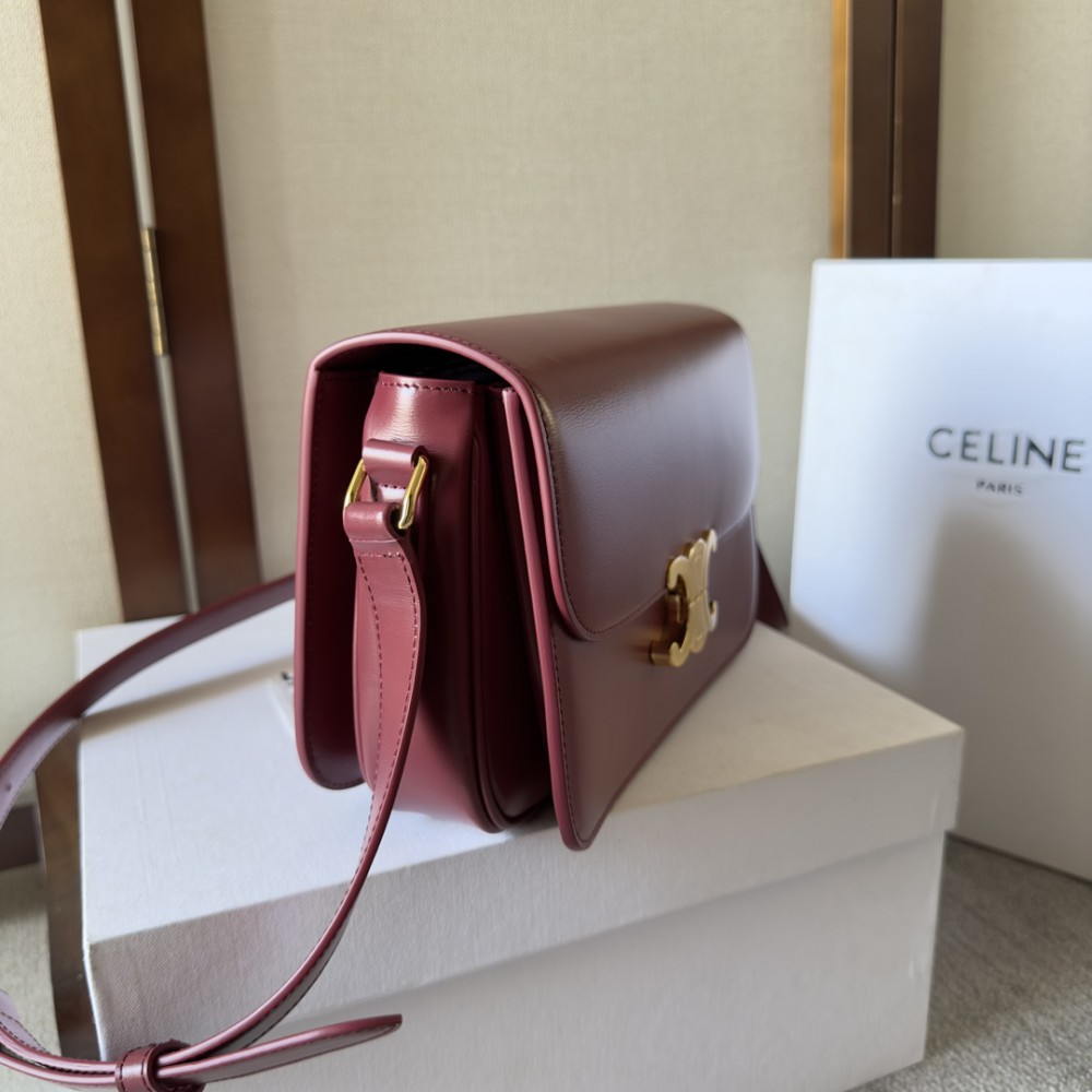Celine triomphe bag in shiny calfskin leather 22.5x16.5x7.5cm Bags