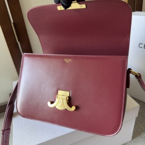 Celine triomphe bag in shiny calfskin leather 22.5x16.5x7.5cm Bags