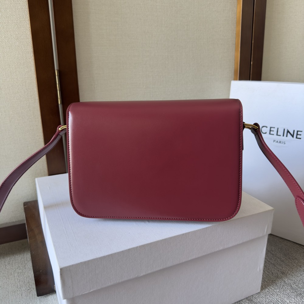 Celine triomphe bag in shiny calfskin leather 22.5x16.5x7.5cm Bags