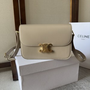 Celine triomphe bag in shiny calfskin leather 22.5x16.5x7.5cm Bags