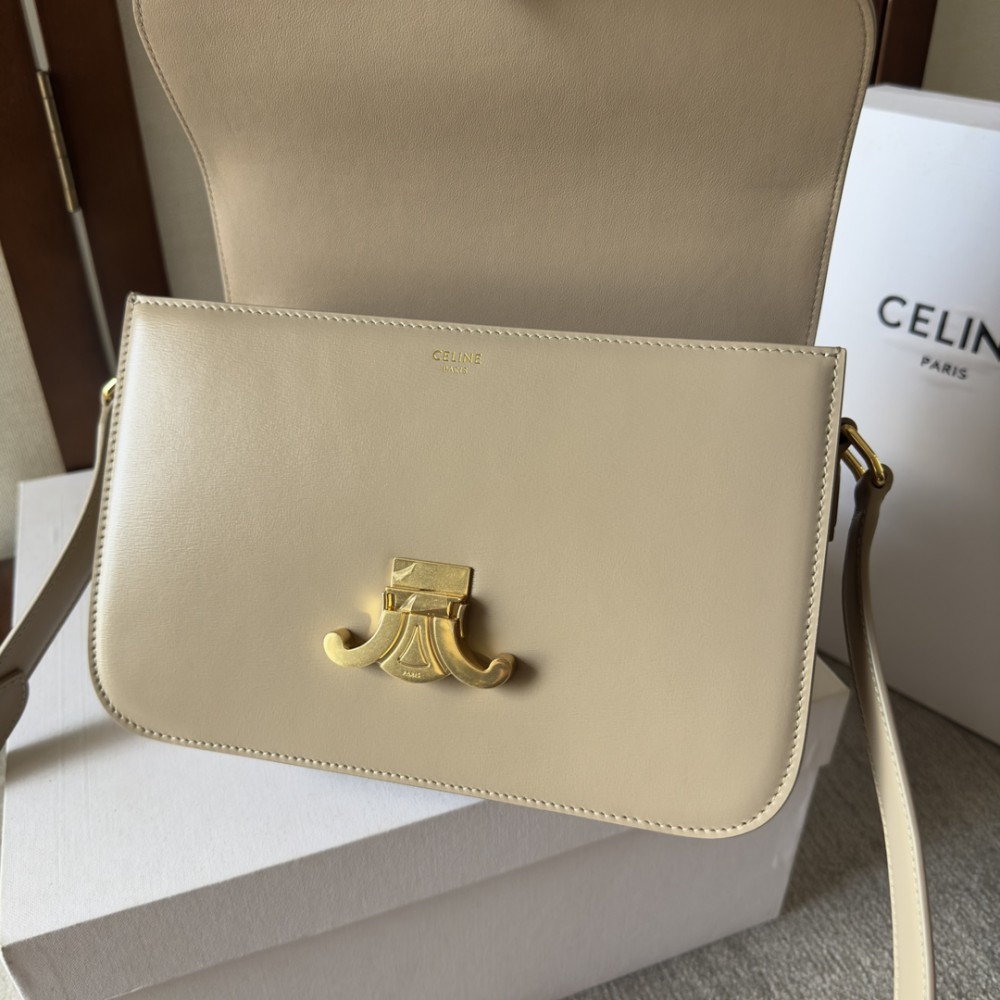 Celine triomphe bag in shiny calfskin leather 22.5x16.5x7.5cm Bags