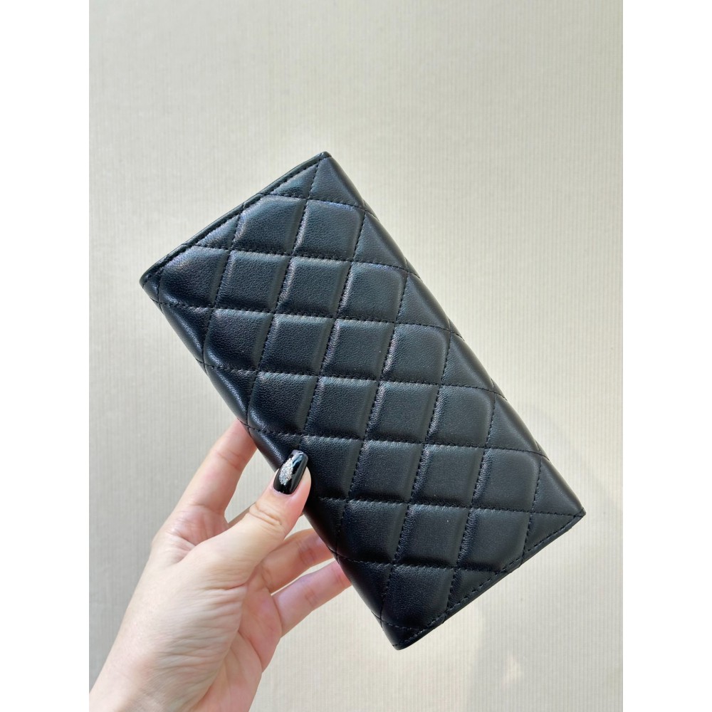 Chanel flap wallet leather 100% 19.5×10×3cm Accesories