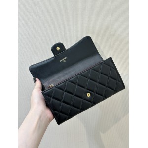 Chanel flap wallet leather 100% 19.5×10×3cm Accesories