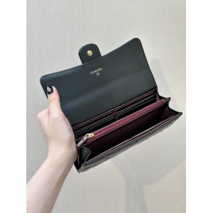 Chanel flap wallet leather 100% 19.5×10×3cm Accesories