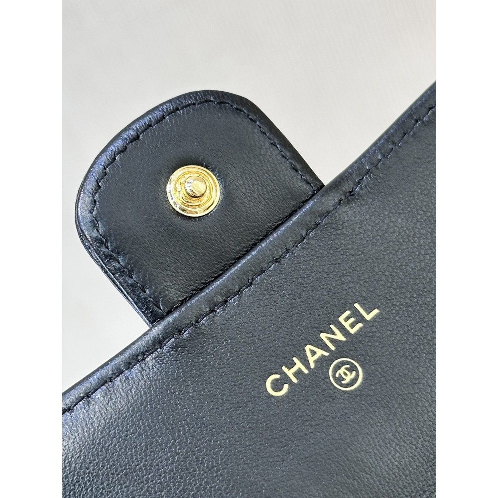 Chanel flap wallet leather 100% 19.5×10×3cm Accesories