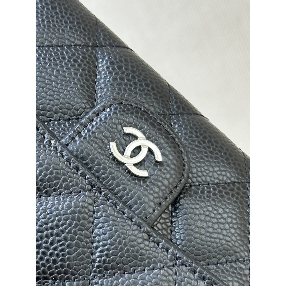 Chanel flap wallet leather 100% 19.5×10×3cm Accesories
