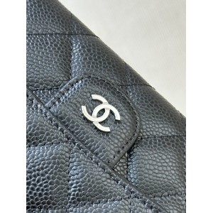 Chanel flap wallet leather 100% 19.5×10×3cm Accesories