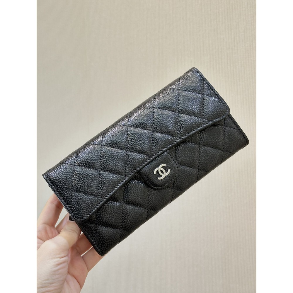 Chanel flap wallet leather 100% 19.5×10×3cm Accesories