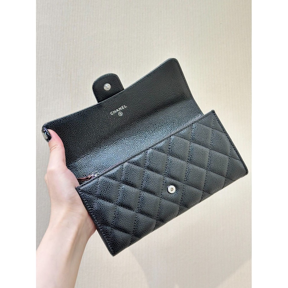 Chanel flap wallet leather 100% 19.5×10×3cm Accesories