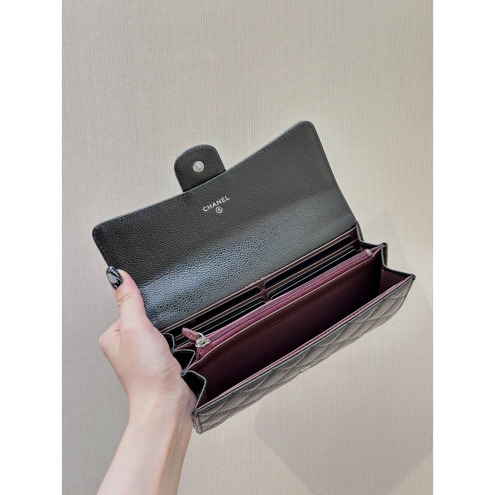 Chanel flap wallet leather 100% 19.5×10×3cm Accesories