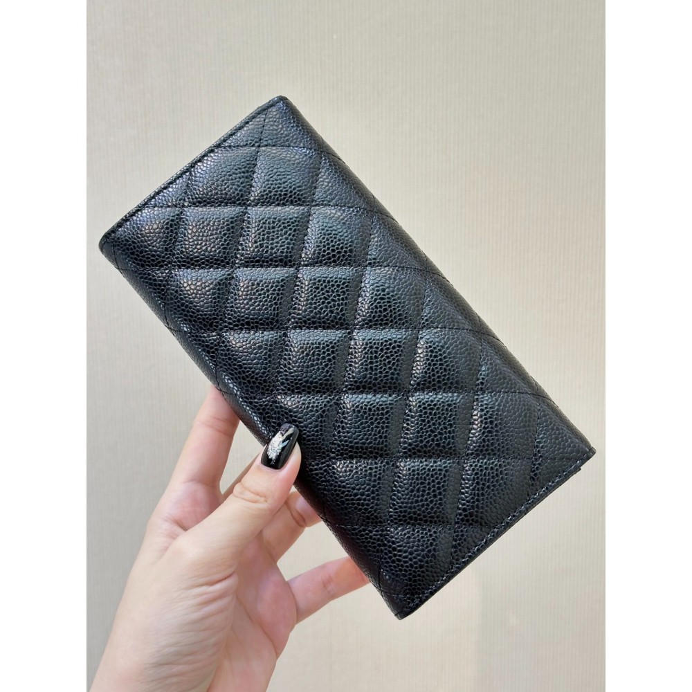 Chanel flap wallet leather 100% 19.5×10×3cm Accesories