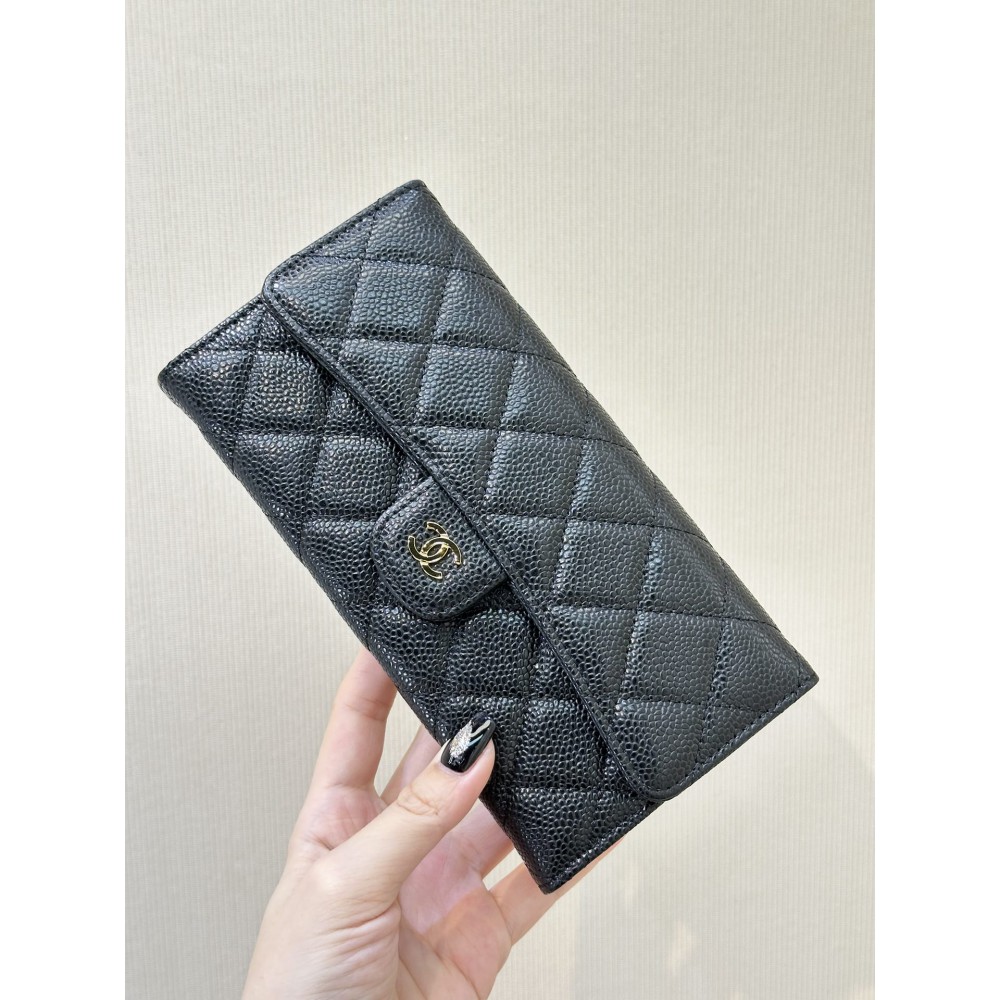 Chanel flap wallet leather 100% 19.5×10×3cm Accesories