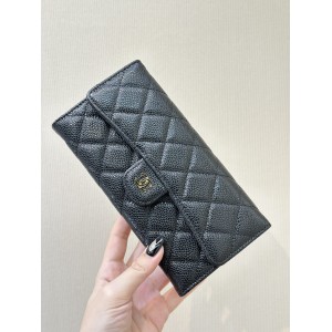 Chanel flap wallet leather 100% 19.5×10×3cm Accesories