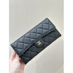Chanel flap wallet leather 100% 19.5×10×3cm Accesories