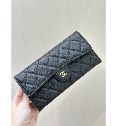Chanel flap wallet leather 100% 19.5×10×3cm