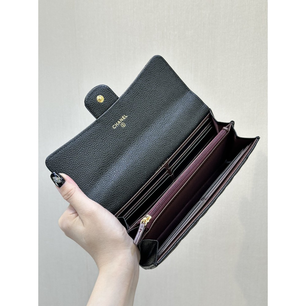 Chanel flap wallet leather 100% 19.5×10×3cm Accesories